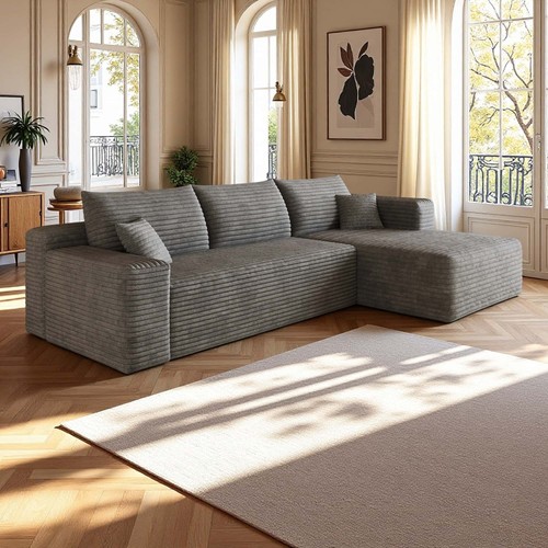 Dark gray 103 shaped - 103", l-shaped
