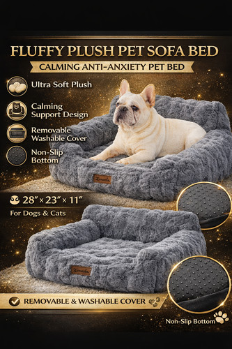 Fluffy plush pet sofa bed - fluffy,